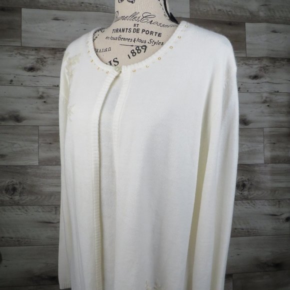 Laura Scott* Women's Long Sleeve Crew Neck Straight Hem Embroider Sweater~20/22W - Picture 4 of 16